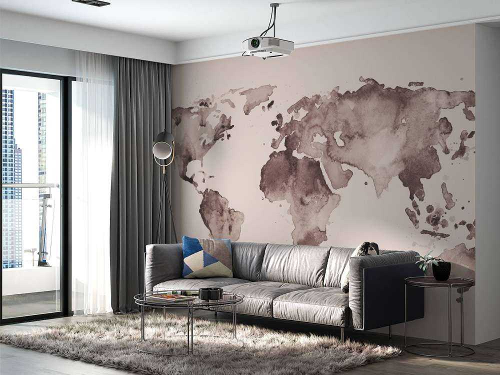World map in sepia