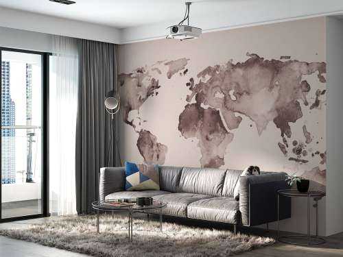 World map in sepia