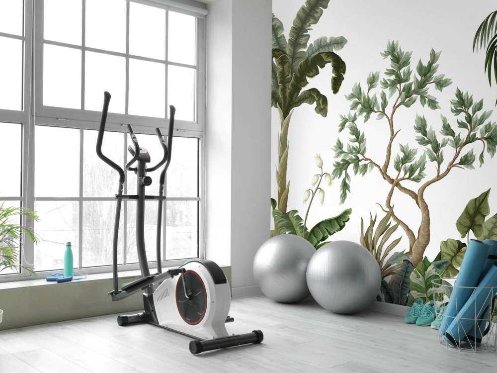 Jungle landscape with palm trees