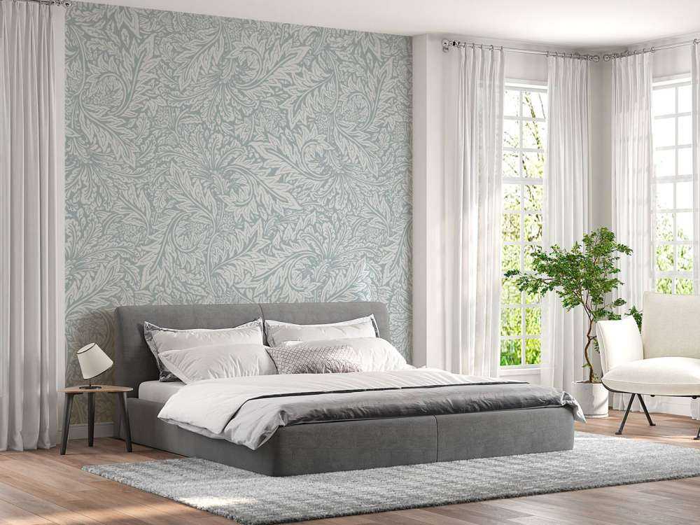 Morris Florals & Leaves - powder blue