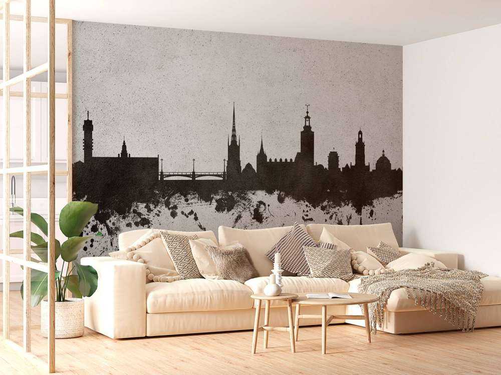 Watercolor skyline, Stockholm