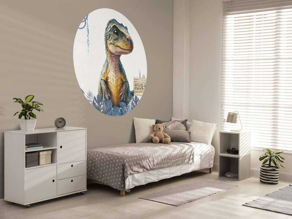 Baby t-rex in the blue jungle