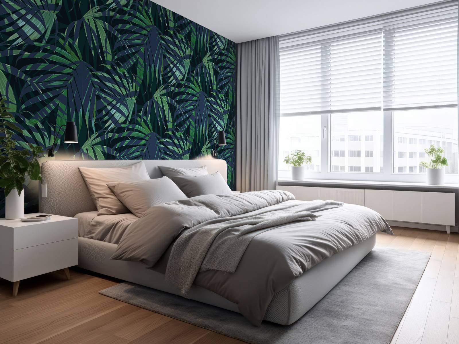 Green palm leaves