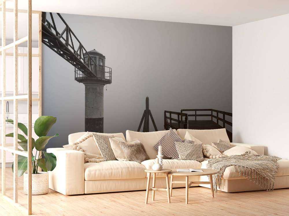 Havenlicht met peilschaal