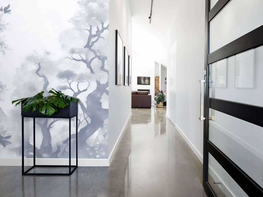 Blooming brown trees