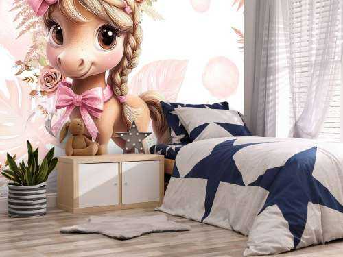 Elegant pony with pink bow
