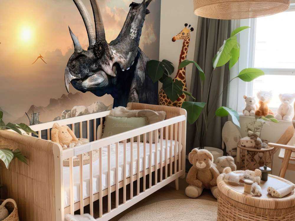 Dinosaur in the morning fog