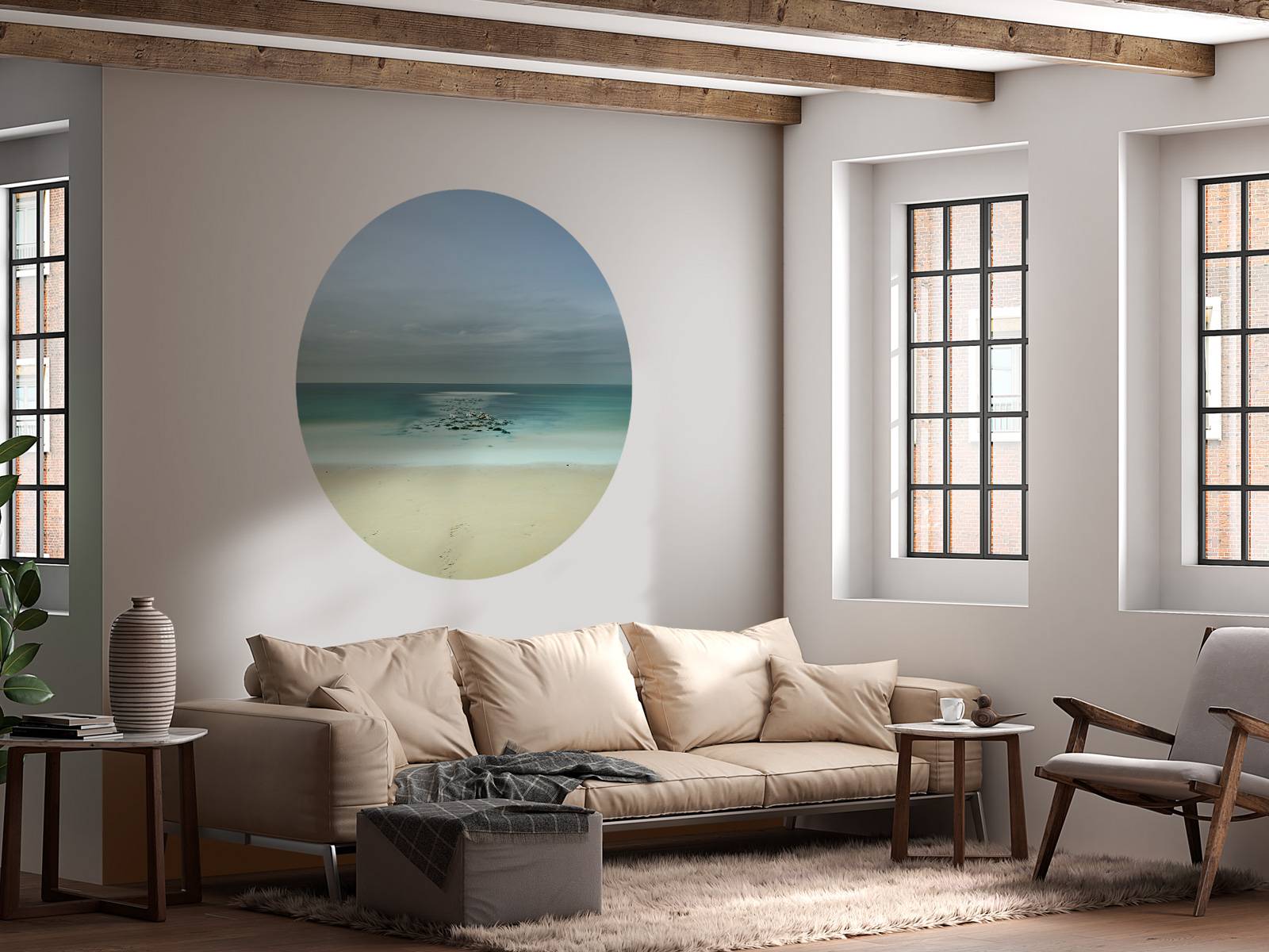 Calm sea with seagulls