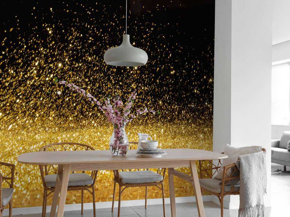 Gouden glitters met een zwarte achtergrond