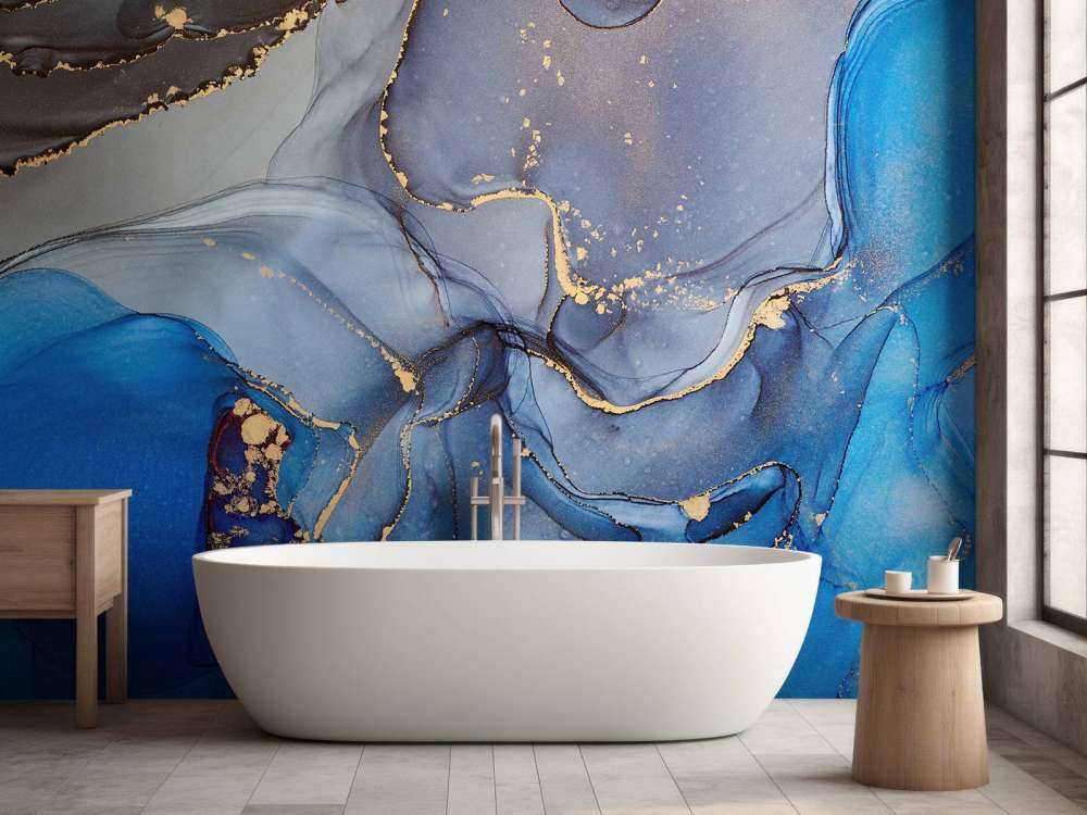 Abstract blauw en paars