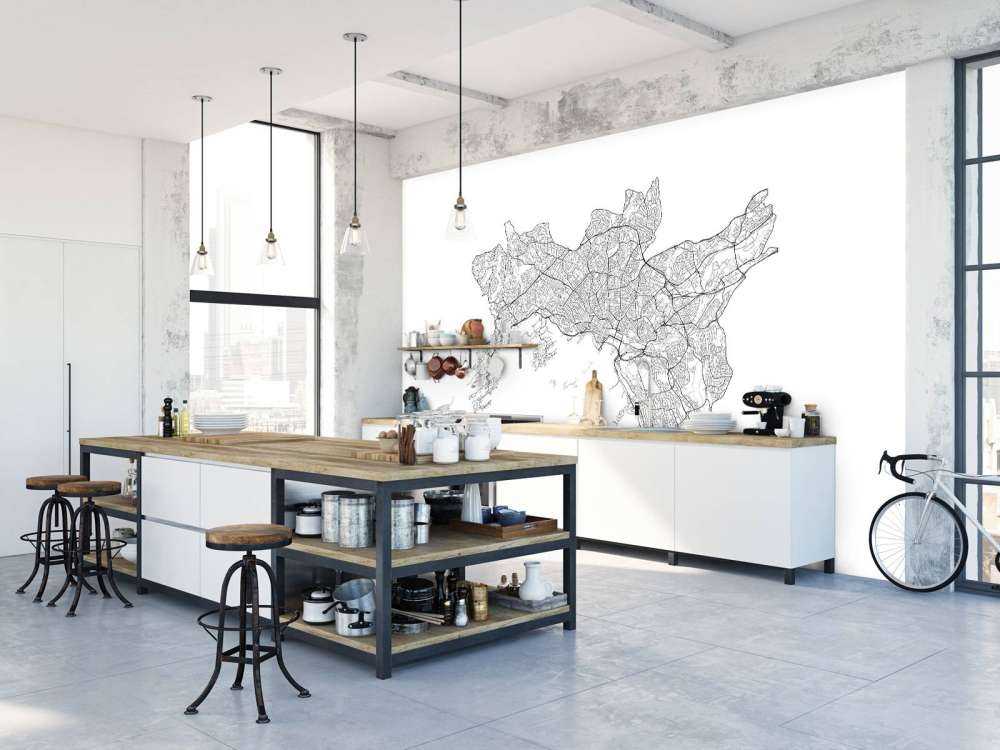 Map of Oslo, white 