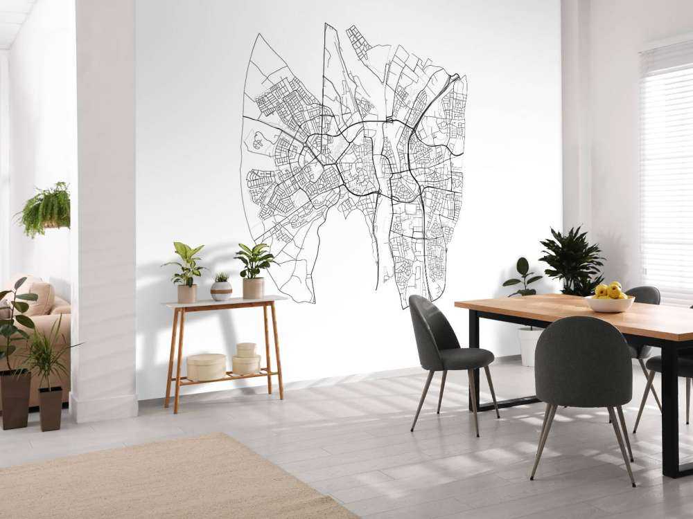 Plattegrond van Maastricht, wit