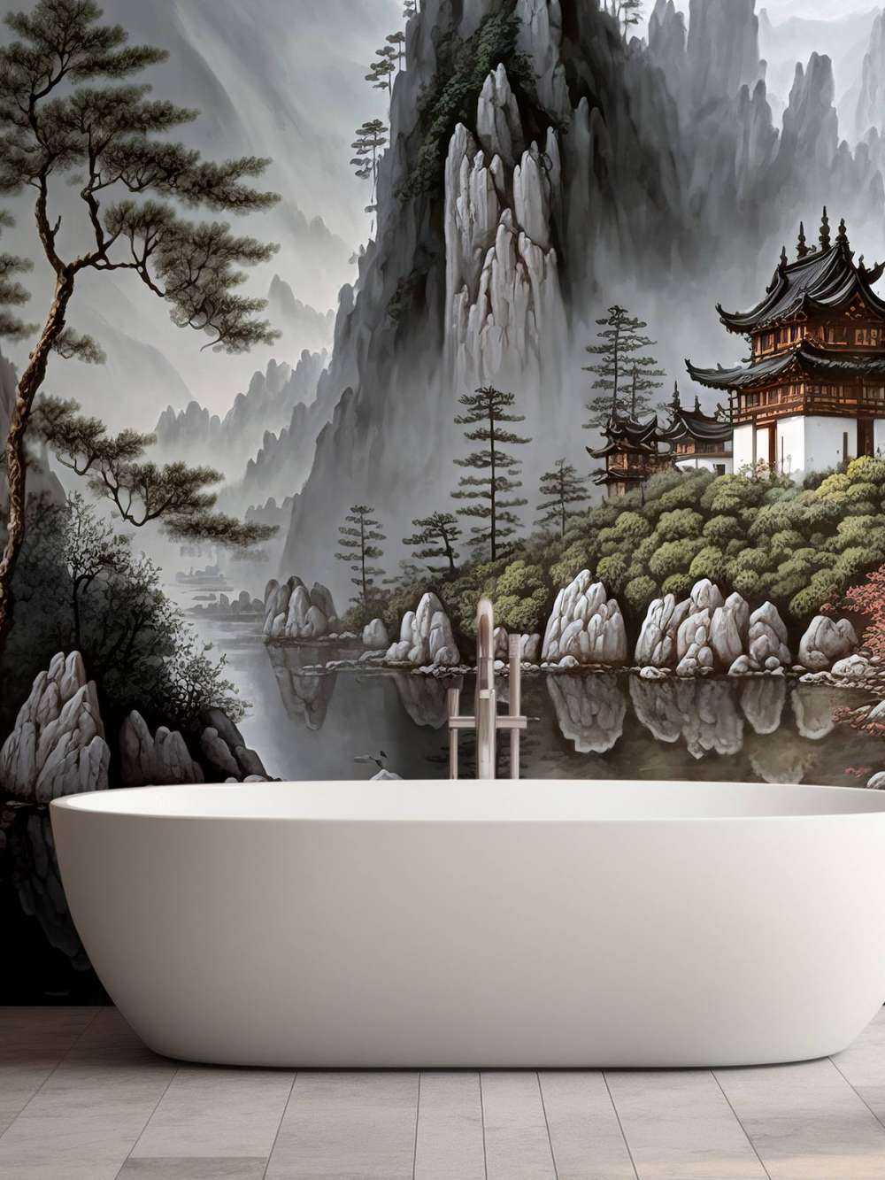 Geïllustreerde bergen landschap