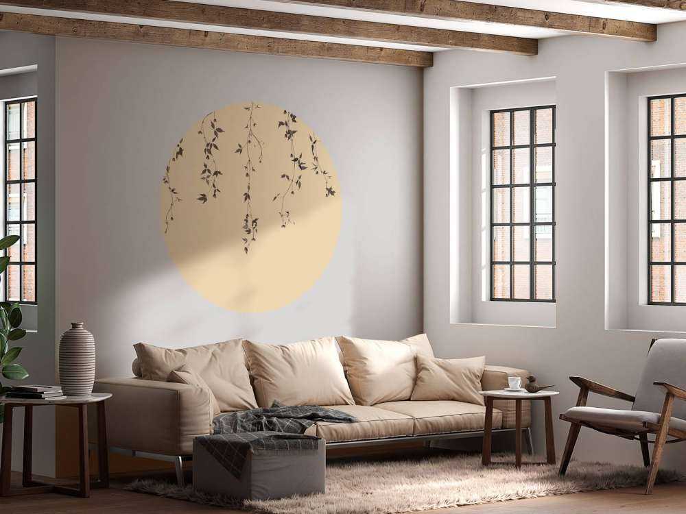 Clematis twigs on beige