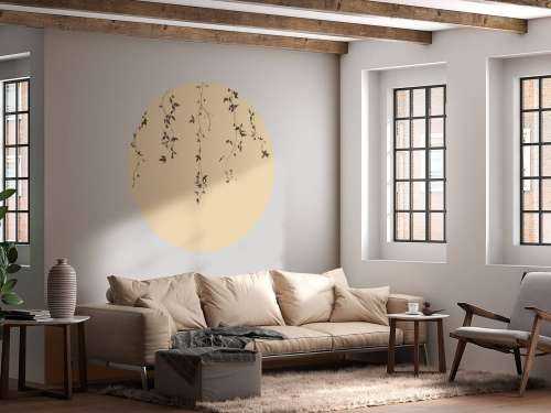 Clematis twigs on beige