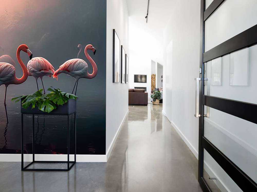 Misty Dawn Flamingos