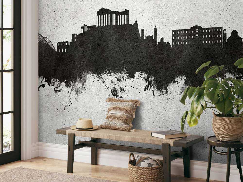 Watercolor skyline, Athens