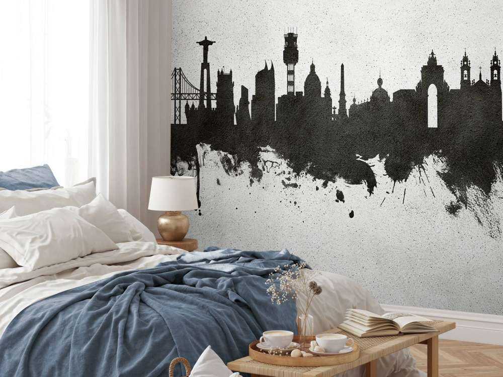 Watercolor skyline, Lisbon