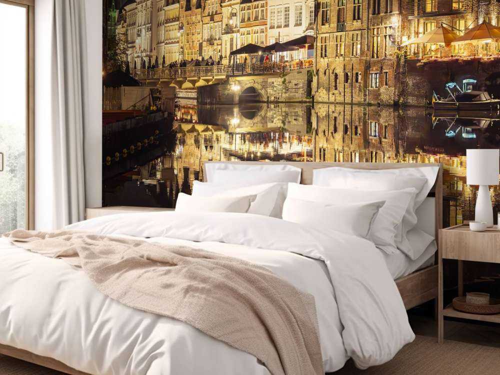 Korenlei dok bij nacht