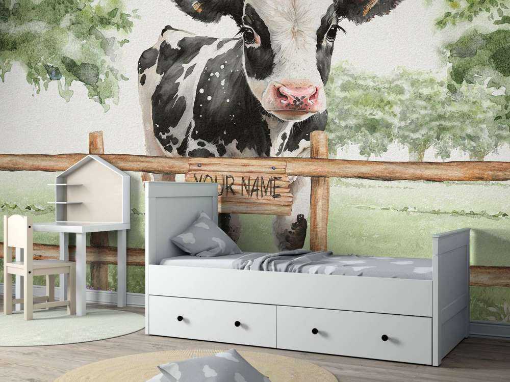 Young cow in a meadow