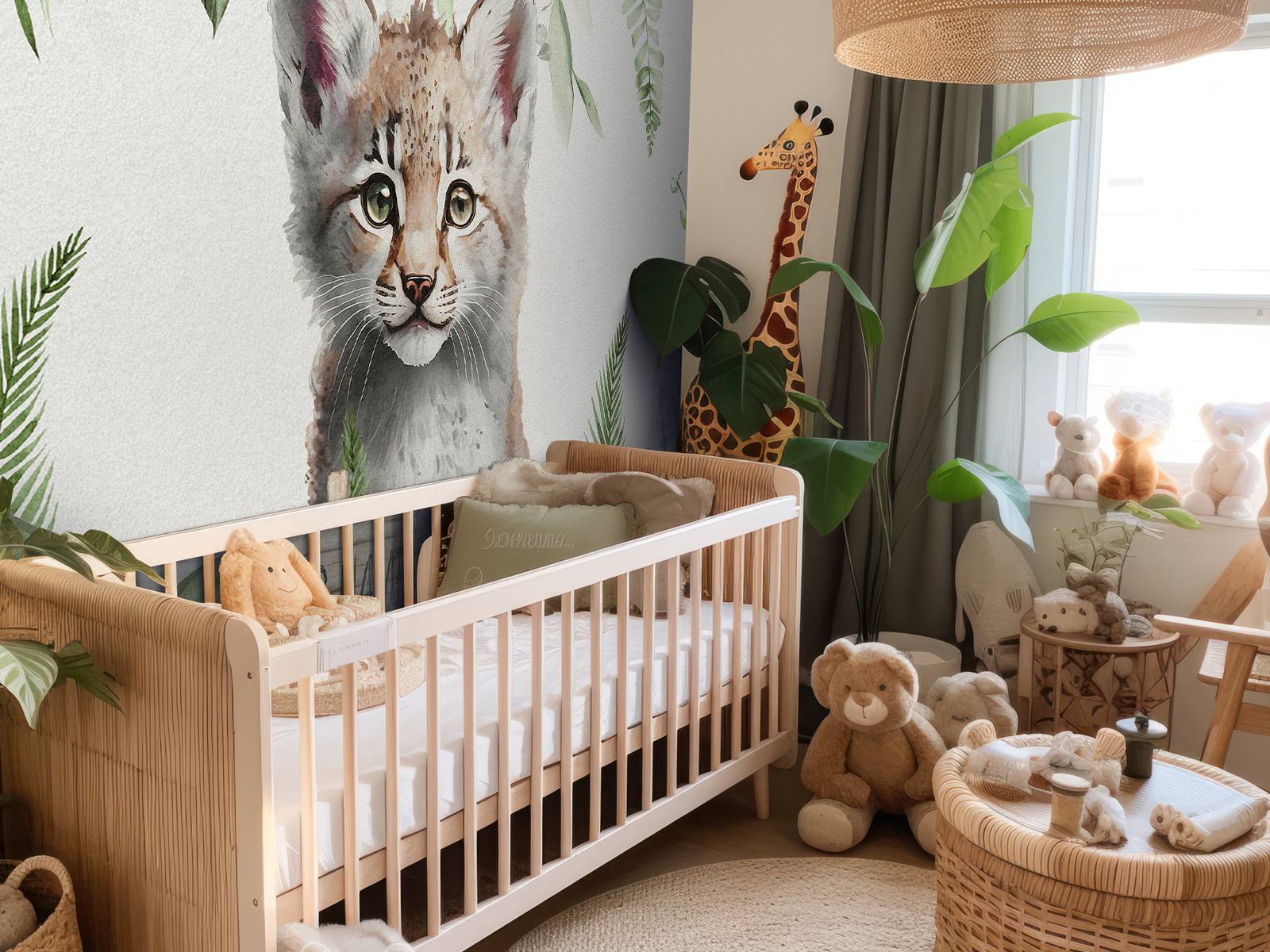 Baby lynx in the jungle