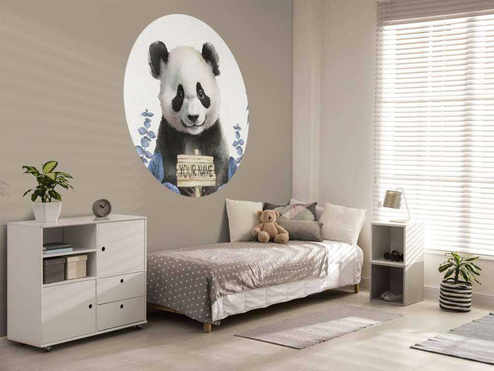 Baby panda in the jungle blue