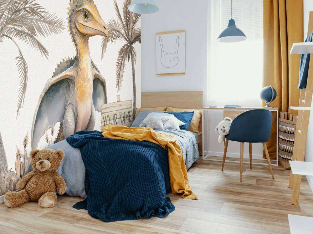 Baby pteranodon in the taupe jungle