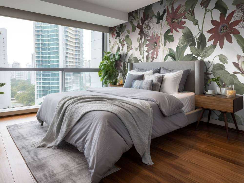 Seven Birds in Enchanted Foliage - Blush Garden