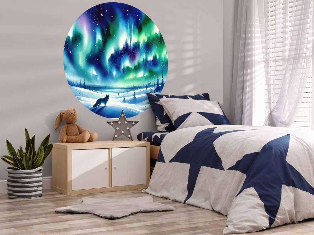 Arctic Fox and Northern Lights