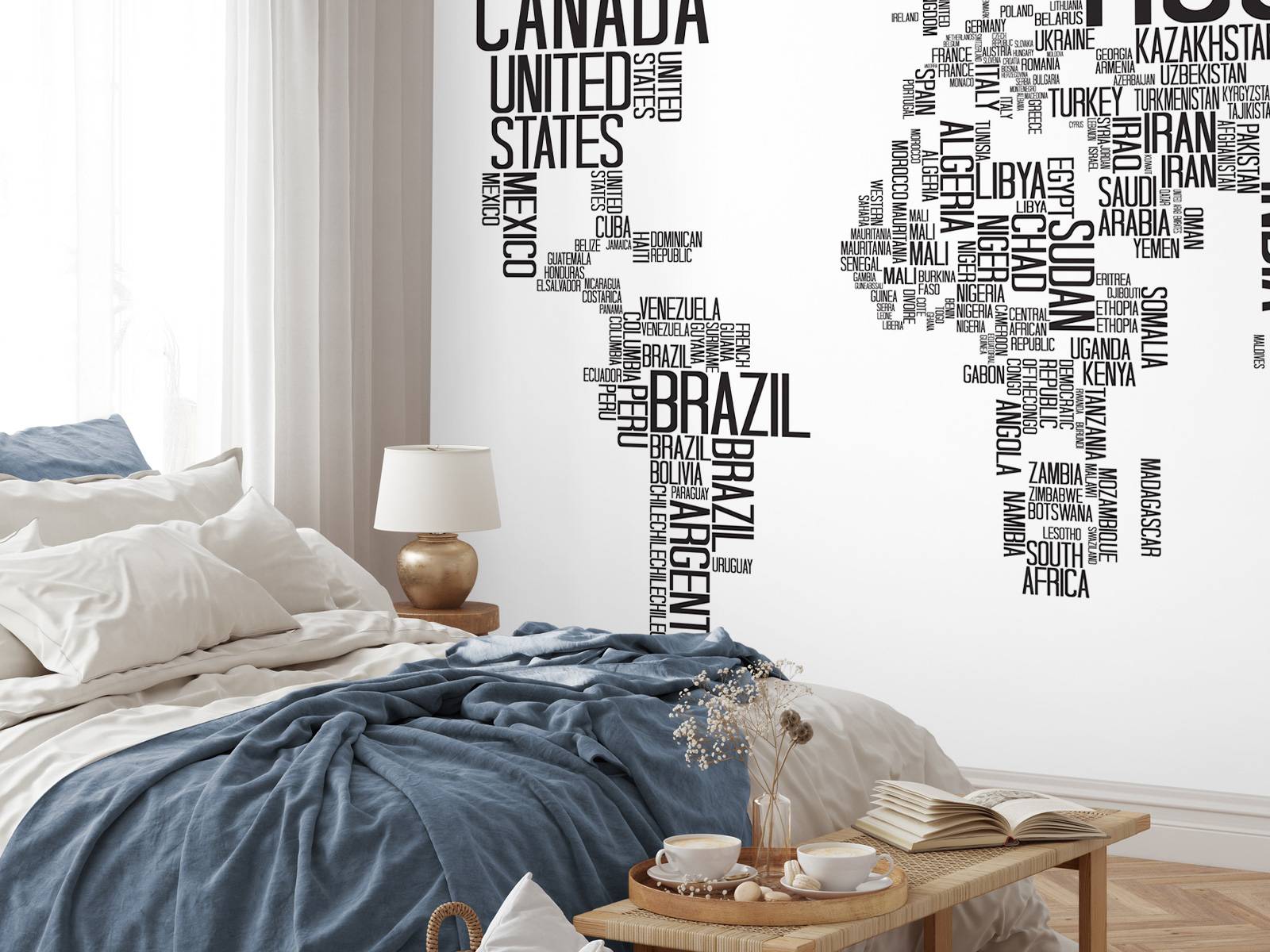 Typographic world map