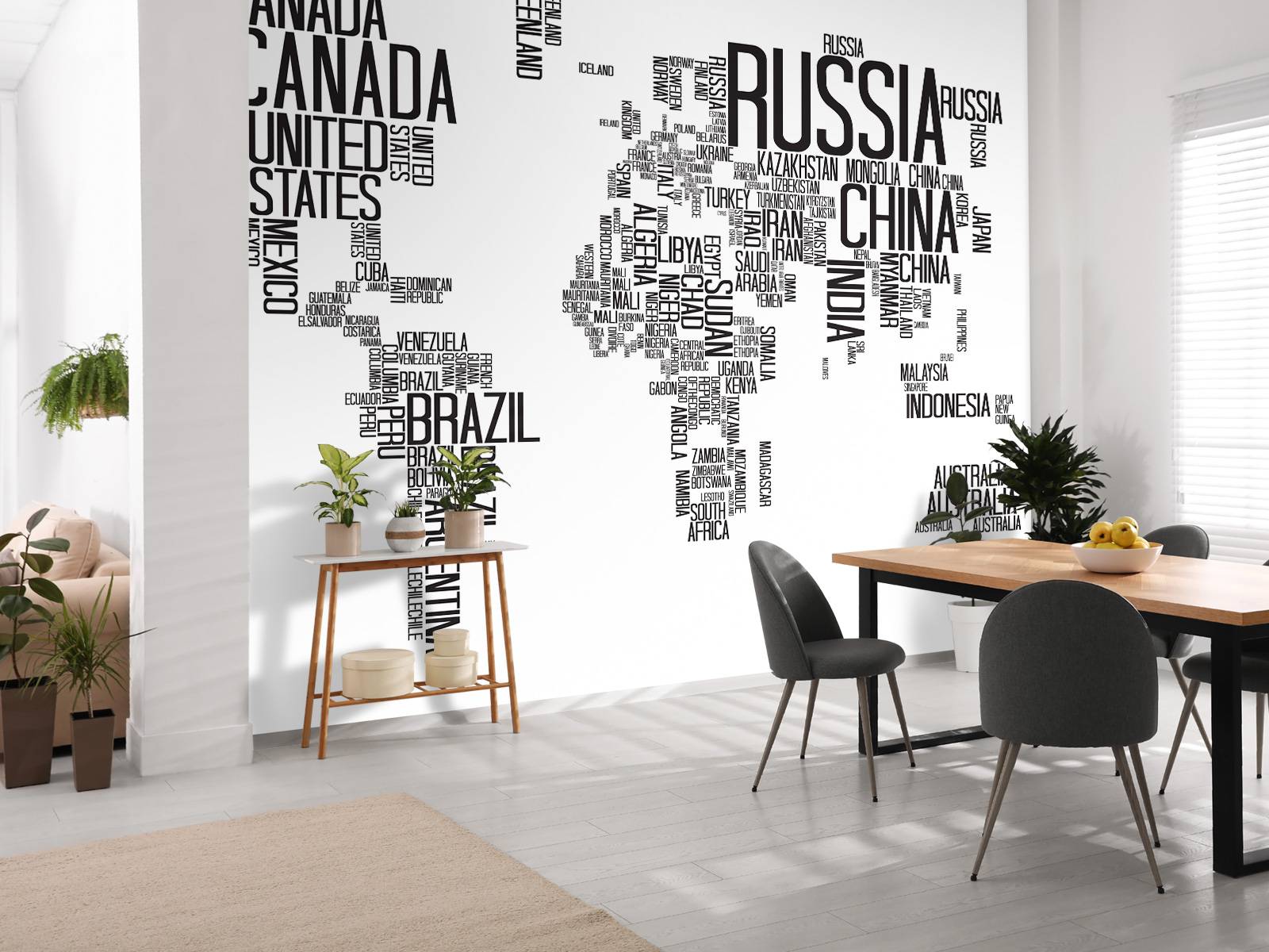 Typographic world map