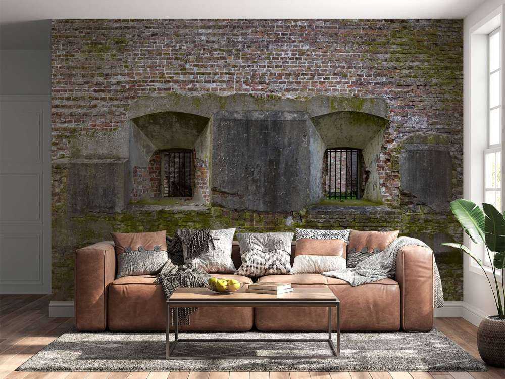 Weathered wall with 2 niches