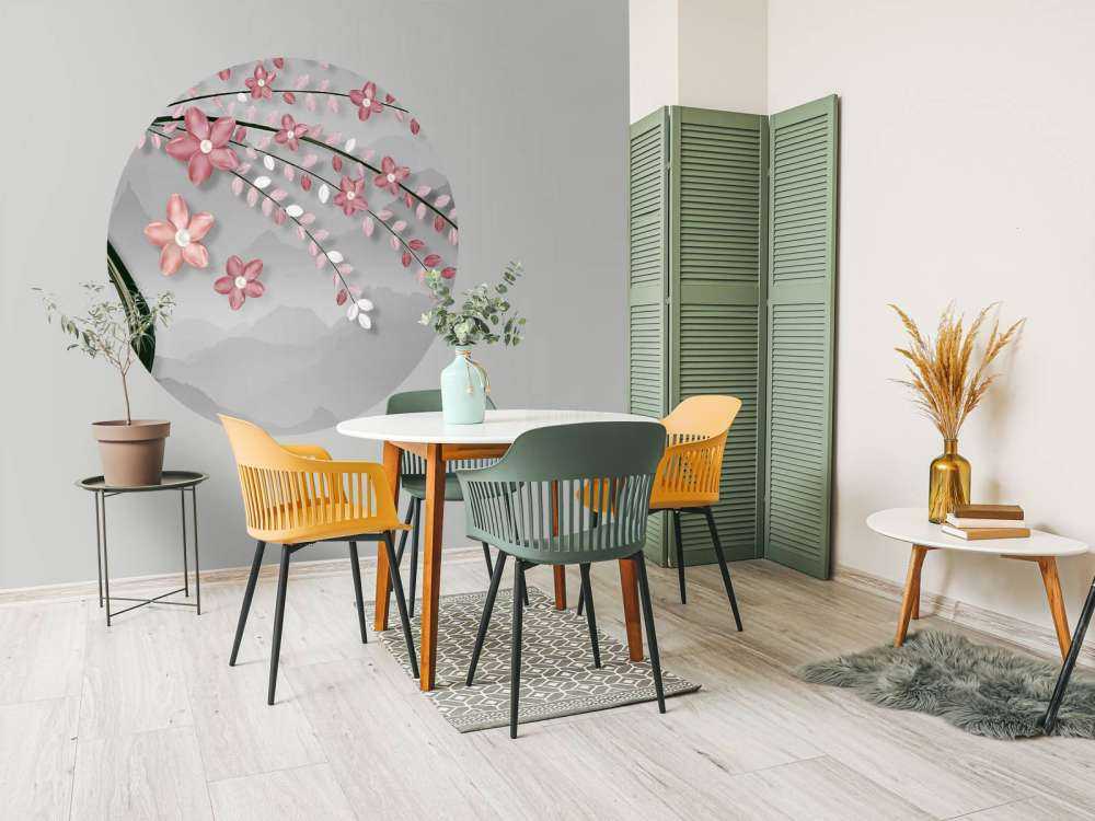 3D tree with pink flowers