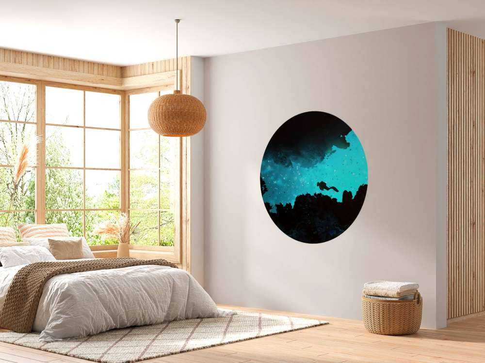 Narrow cave with diver