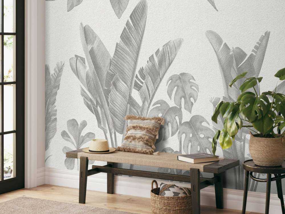 Jungle plants in grey shades