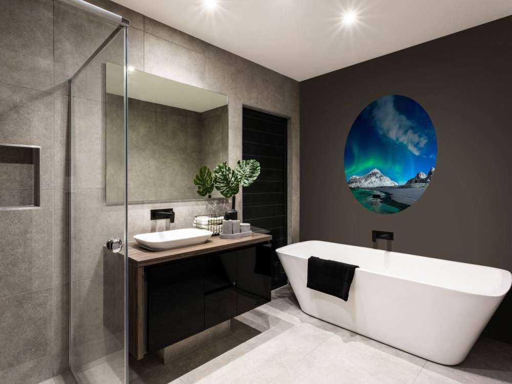 Northern lights above mountains