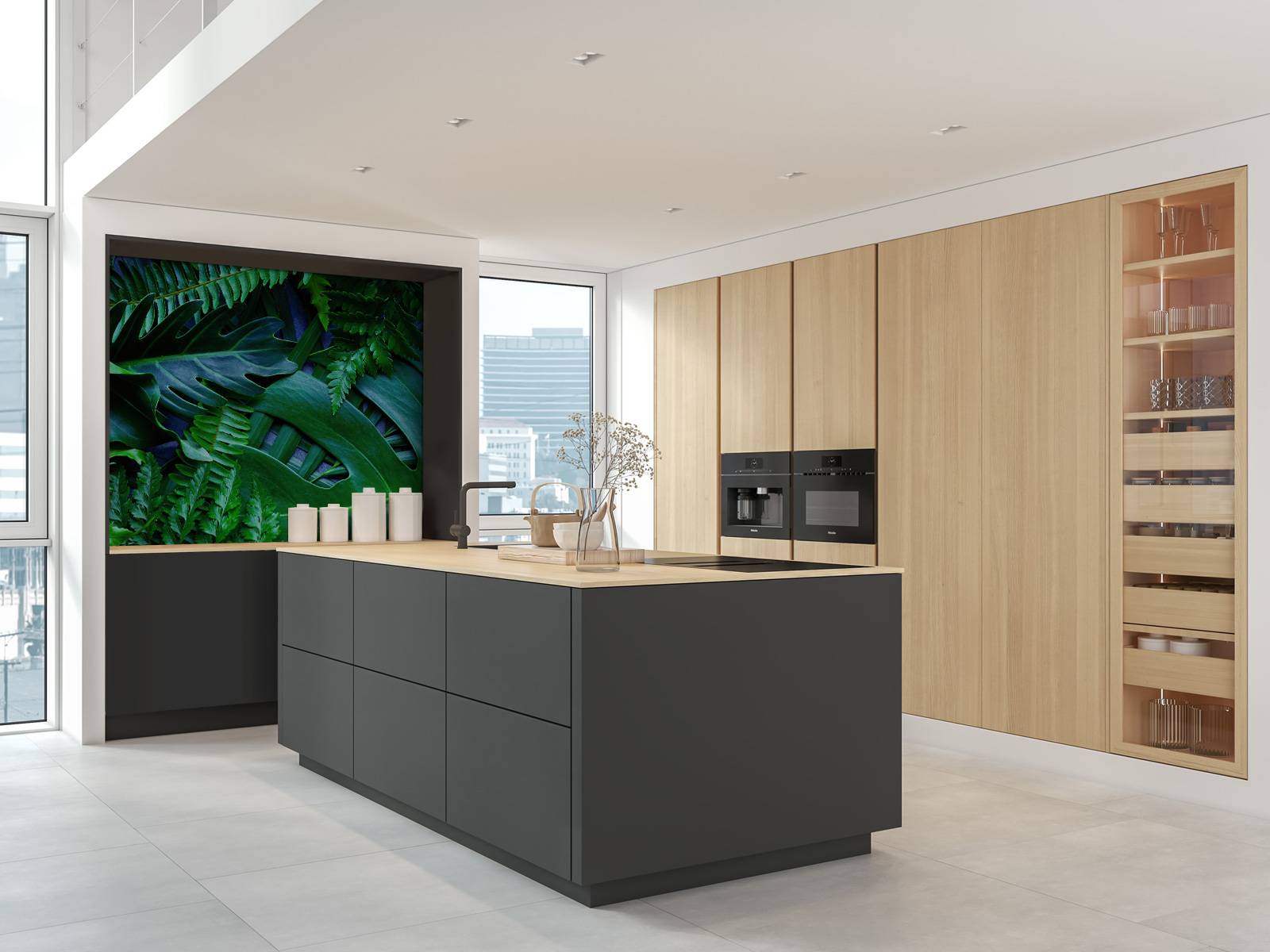 Green jungle leaves
