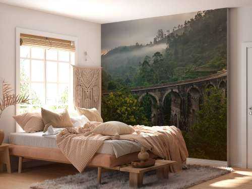 Railway bridge through jungle