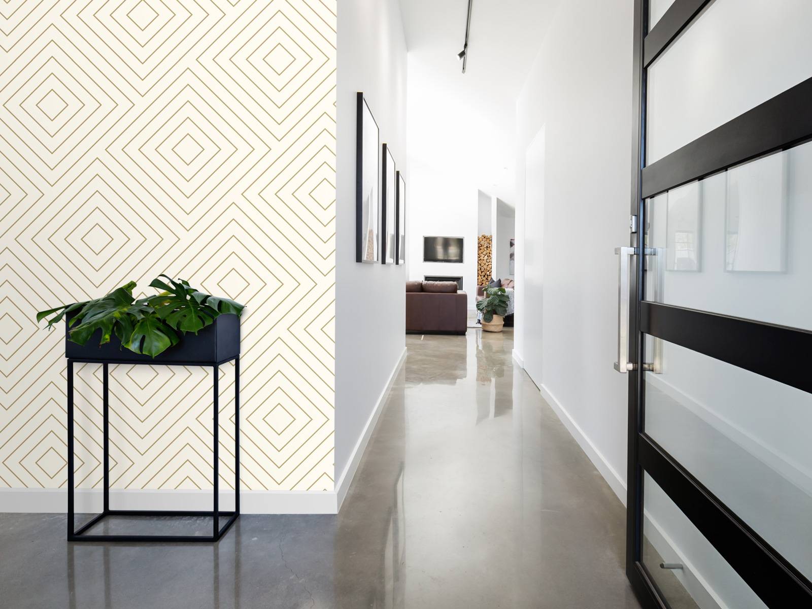 Chevron pattern, white