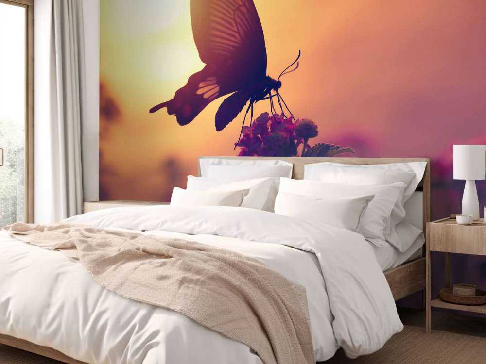 Butterfly with sunset