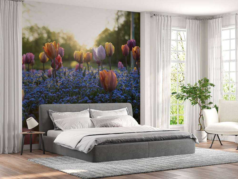 Cheerful tulip field