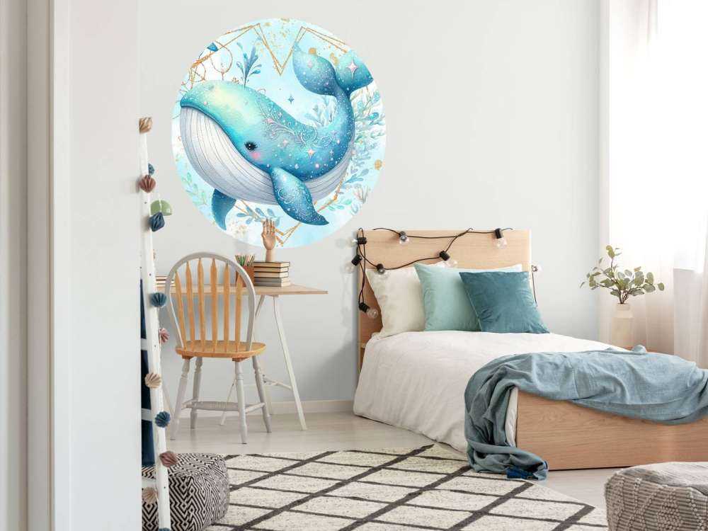 Magical whale in ocean dreams