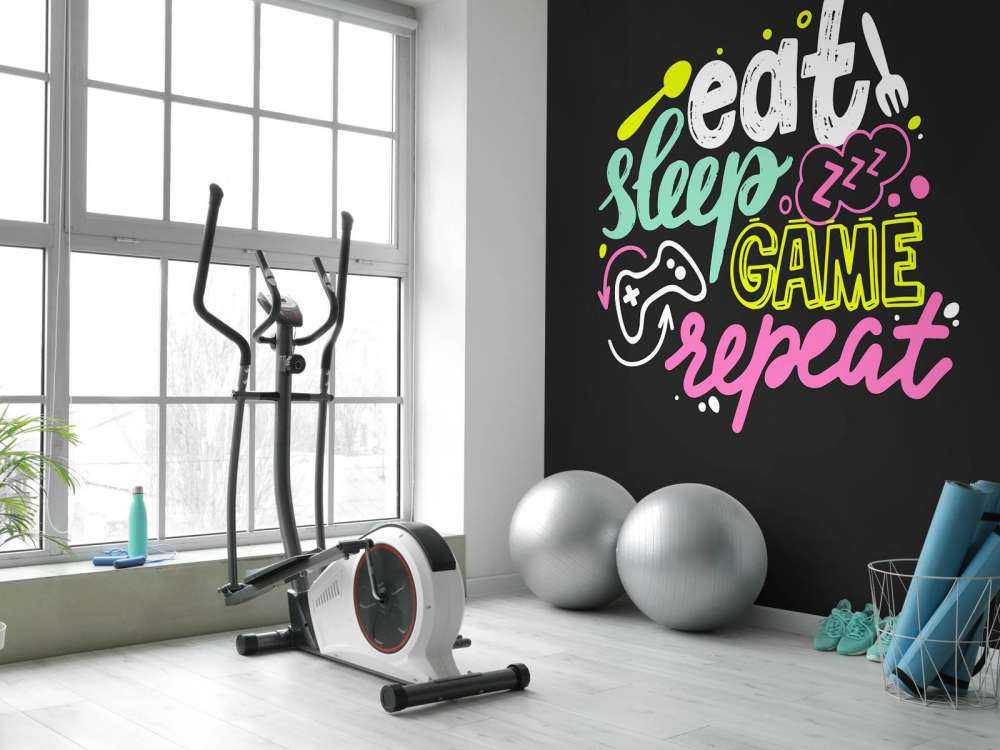 Poster Eat Sleep Game Repeat - Stampa artistica da parete per giocatori A5 A4 A3 - Idea regalo per giocatori e sale giochi - Italia