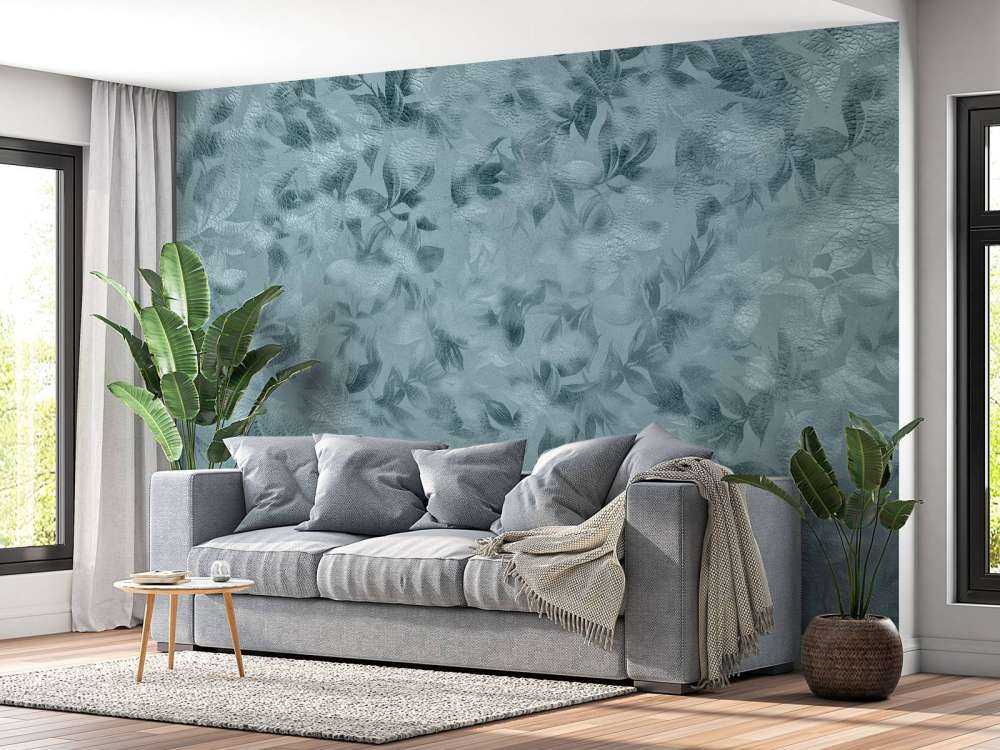 Blue flowers texture