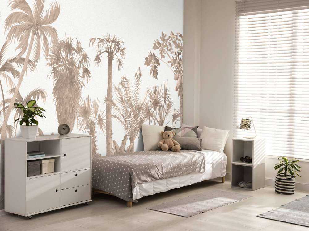 Jungle theme in taupe