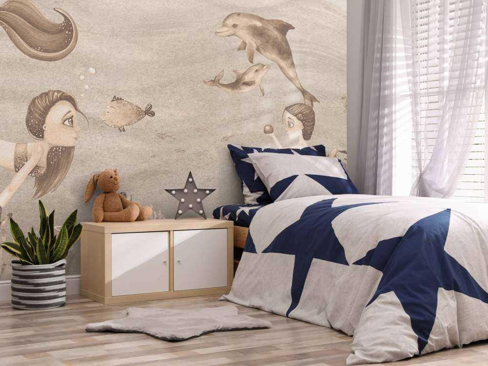 Mermaid world in taupe