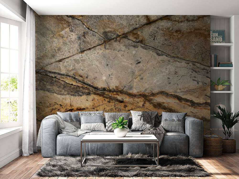 Sand-coloured marble with grooves