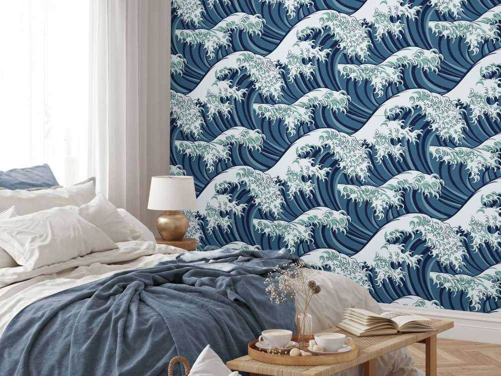 Blue wild waves