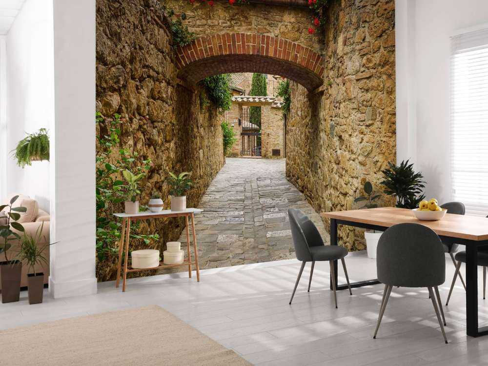 Little arch with red flowers