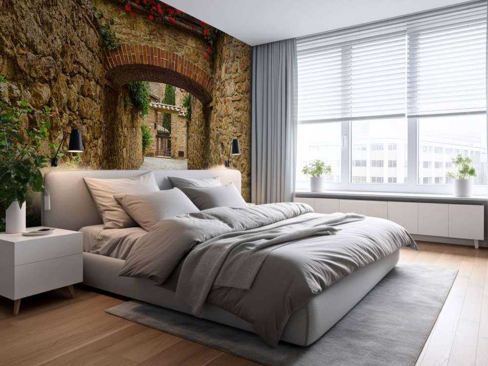 Little arch with red flowers